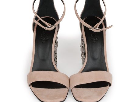 Hermes Glam 105 Sandals Beige Suede 38 Sale