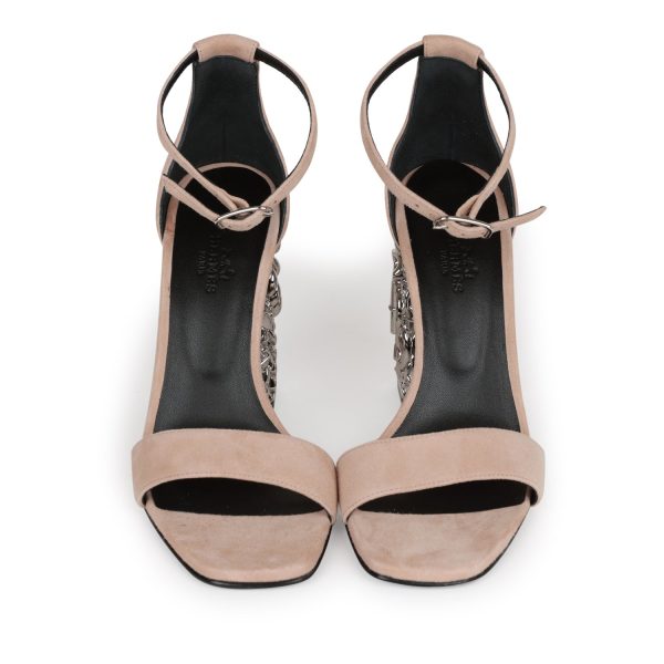 Hermes Glam 105 Sandals Beige Suede 38 Sale