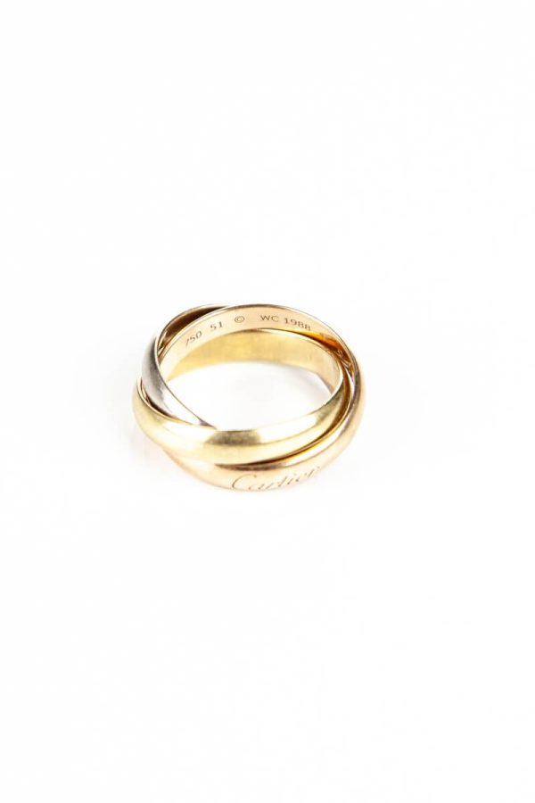 Cartier Mixed Gold Trinity Rolling Ring Size 5.75 Discount