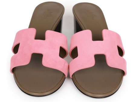 Hermes Oasis Sandals Rose Suede 36.5 Fashion