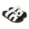 Hermes Chypre Sandals White Calfskin Palladium Hardware 35.5 EU Cheap