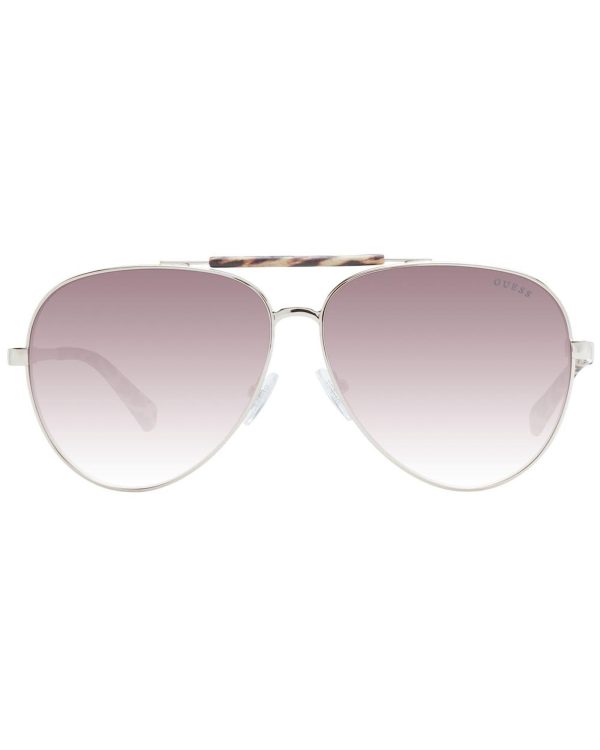 Guess  GU7644 Aviator Sunglasses for Women Silver Leopard Print Temples Online Hot Sale