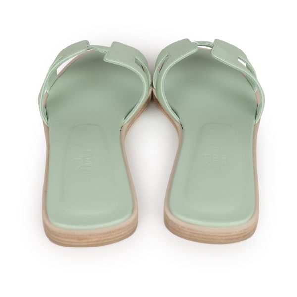 Hermes Oran Sandals Vert Jade Epsom 38 EU Cheap