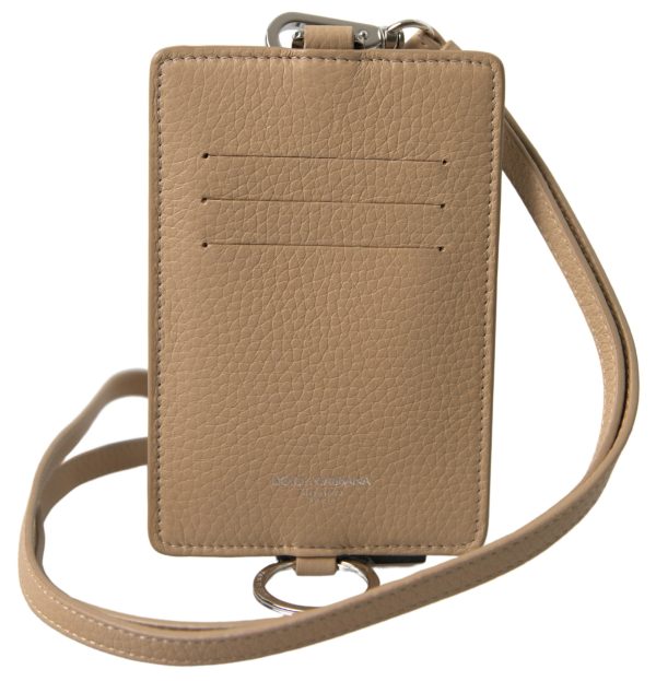 Dolce & Gabbana Elegant Beige Leather Cardholder Men s Wallet Online