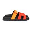 Hermes Chypre Techno Sandal Sunset & Rouge Ecarlate Suede Palladium Hardware 37.5 EU Cheap