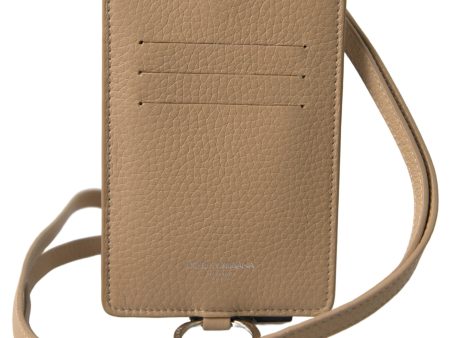 Dolce & Gabbana Elegant Beige Leather Cardholder Men s Wallet Online