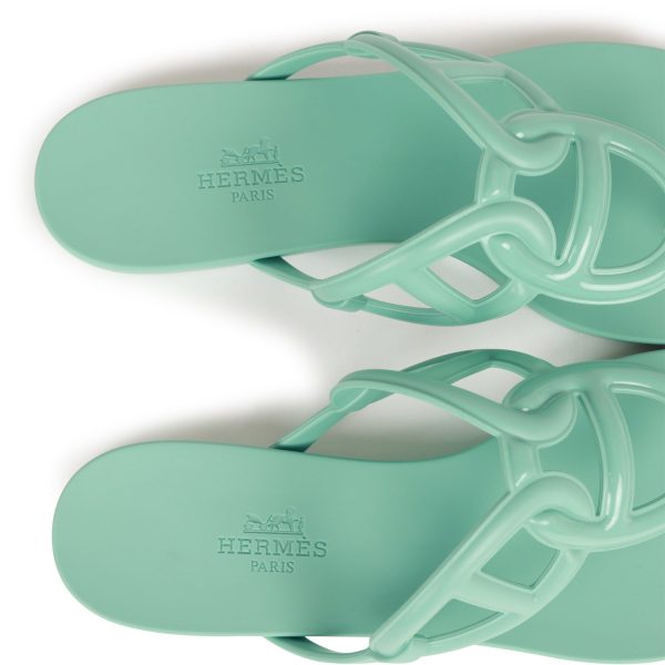 Hermes Egerie Sandals Vert Embrun Rubber 36 Online Sale