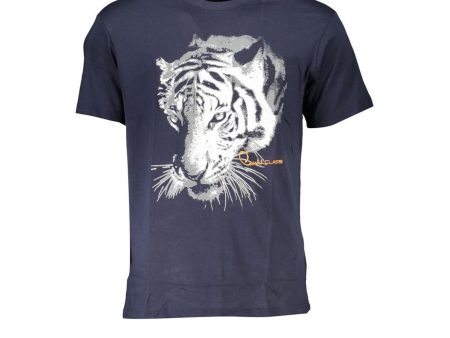 Cavalli Class  Men s White Tiger Graphic T-Shirt - Navy Fashion