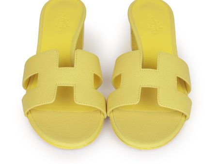 Hermes Oasis Sandals Lime Epsom 37 on Sale