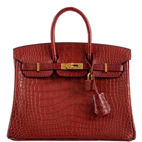 Hermes Birkin 25 Rouge H Verso Orange Alligator Gold Hardware on Sale