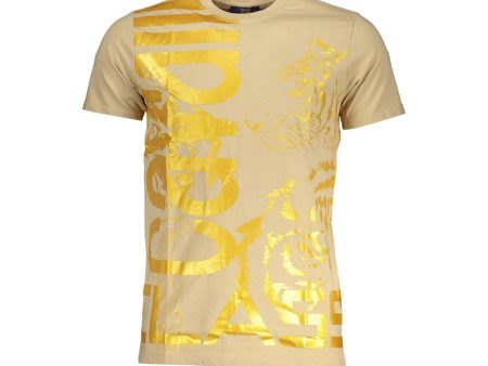 Cavalli Class  Men s Tiger Print T-Shirt Beige Fashion