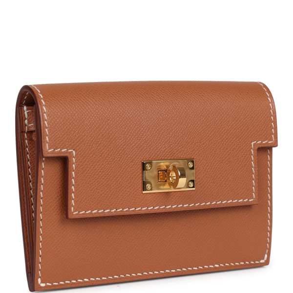 Hermes Kelly Pocket Slim Wallet Gold Epsom Gold Hardware Online