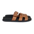 Hermes Chypre Techno Sandals Naturel Calfskin Palladium Hardware 38 EU Sale