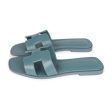 Hermes Oran Sandals Bleu Pinede Calfskin 37 Supply