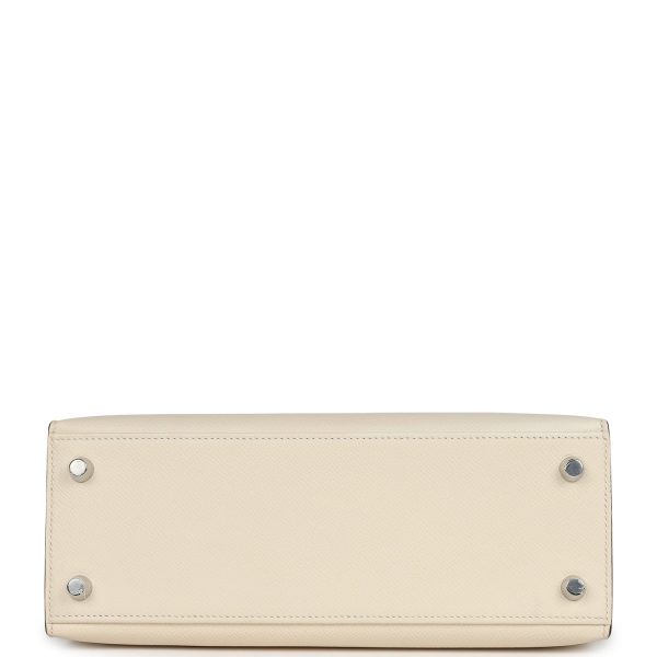 Hermes Kelly Sellier 25 Nata Verso Epsom Palladium Hardware Hot on Sale