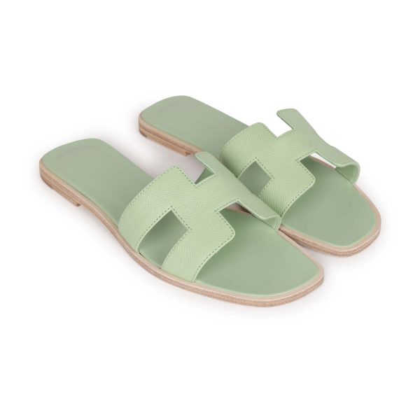 Hermes Oran Sandals Vert Jade Epsom 39.5 EU Online Hot Sale