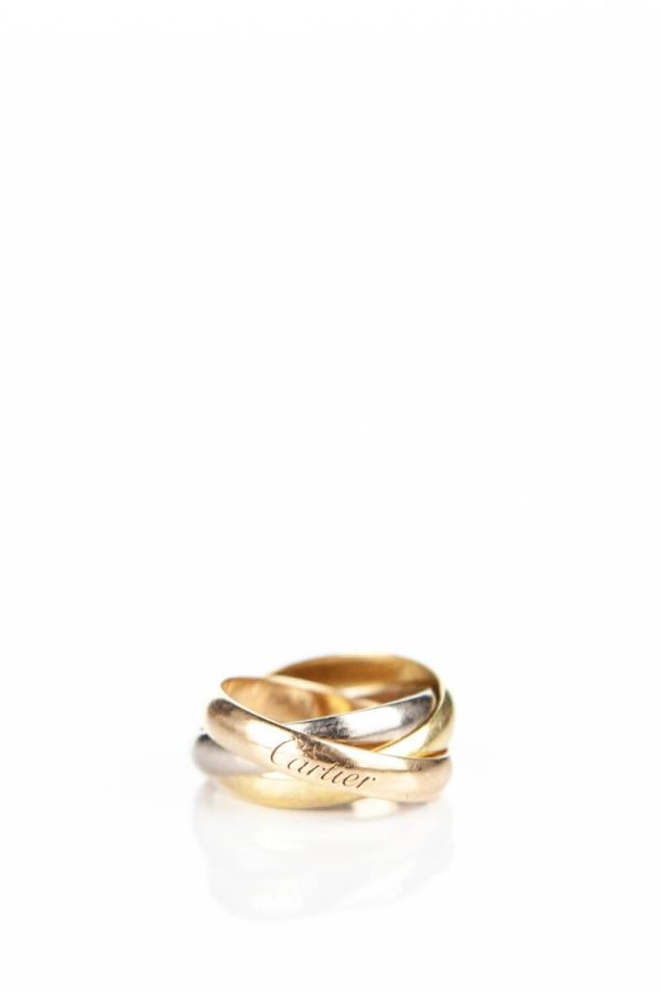 Cartier Mixed Gold Trinity Rolling Ring Size 5.75 Discount