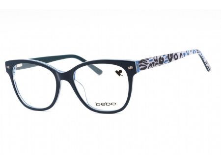 Bebe  Women s Cat-Eye Eyeglasses - Navy Blue Leopard Print   NY577510 Cat Eye Eyeglasses  Navy Blue Leopard Print  Women s Fashion Eyeglasses -  Leopard Print Cat Eye Frames Fashion