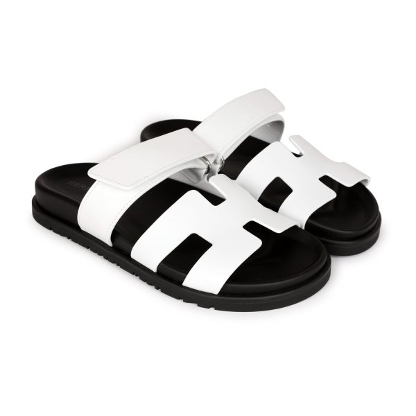 Hermes Chypre Sandals White Palladium Hardware 35.5 EU Online