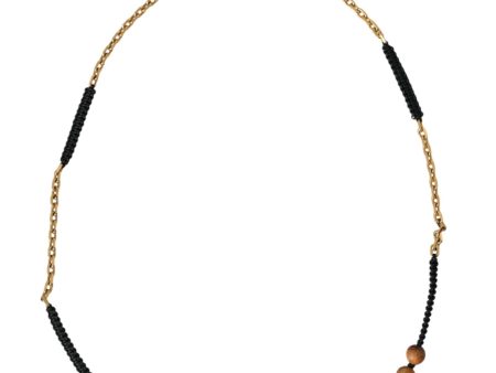 Dolce & Gabbana  Wood and Gold Chain Necklace for Men Online now