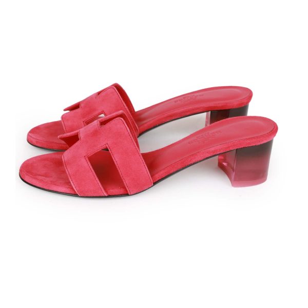 Hermes Oasis Sandals Rose Framboise Gradient Heels 35 Online