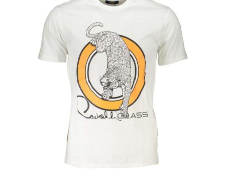 Cavalli Class  Leopard Print TShirt for Men - White Supply