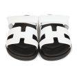 Hermes Chypre Sandals White Calfskin Palladium Hardware 35.5 EU Cheap