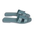 Hermes Oran Sandals Bleu Pinede Calfskin 37 Supply