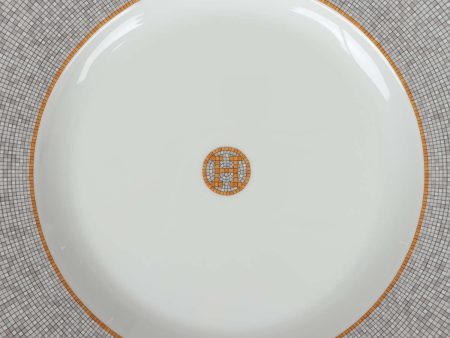 Hermes  Mosaique Au 24  Gold Porcelain Presentation Plate Set on Sale