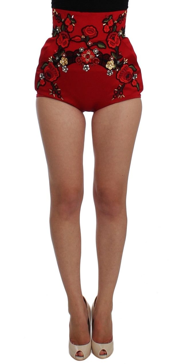 Dolce & Gabbana Enchanted Sicily Crystal-Embellished Silk Women s Shorts on Sale