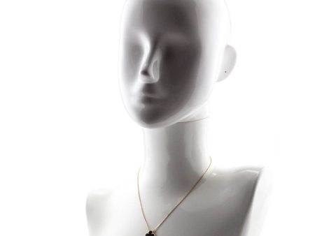 Van Cleef & Arpels Onyx & 18K Gold Vintage Alhambra Pendant Necklace For Discount