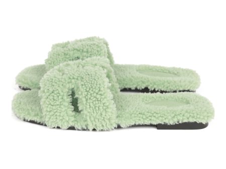 Hermes Oran Sandals Vert D eau Woolskin 37.5 Online Sale