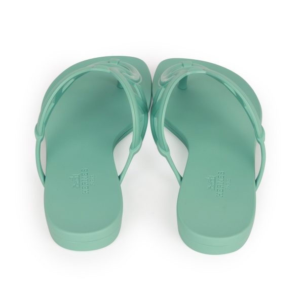 Hermes Egerie Sandals Vert Embrun Rubber 36 Online Sale