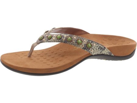 340 Floriana Womens Snake Print Slip On Thong Sandals Discount