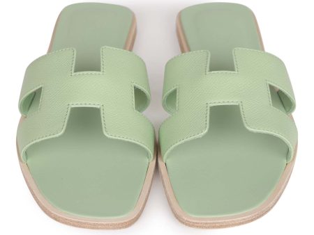 Hermes Oran Sandals Vert Jade Epsom 39.5 EU Online Hot Sale