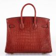 Hermes Birkin 25 Rouge H Verso Orange Alligator Gold Hardware on Sale