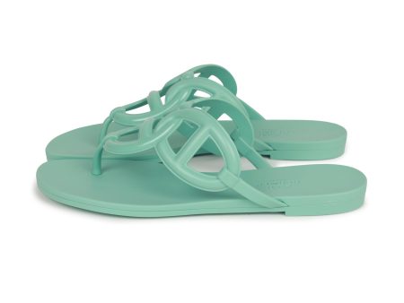 Hermes Egerie Sandals Vert Embrun Rubber 36 Online Sale