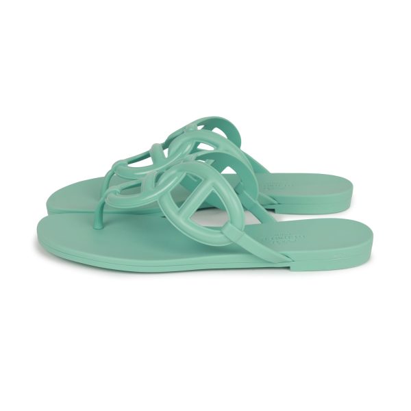 Hermes Egerie Sandals Vert Embrun Rubber 36 Online Sale