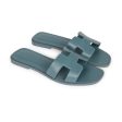 Hermes Oran Sandals Bleu Pinede Calfskin 37 Supply