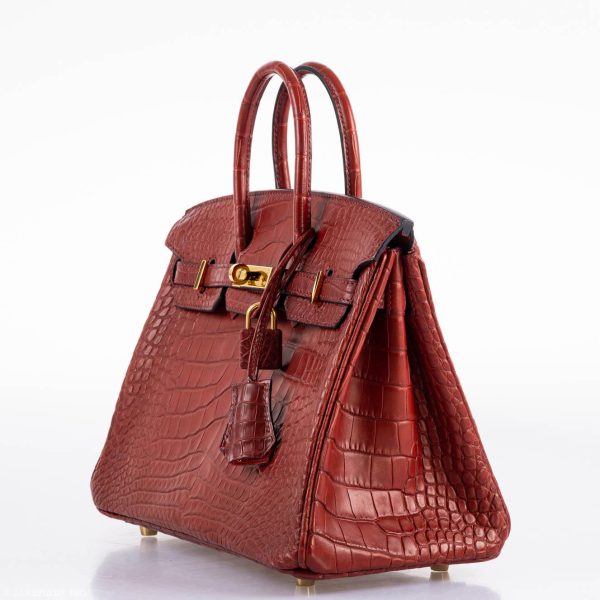 Hermes Birkin 25 Rouge H Verso Orange Alligator Gold Hardware on Sale