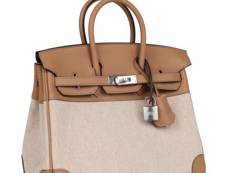 Hermes Birkin 25 Toile H and Chai Swift Palladium Hardware on Sale