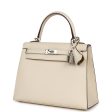 Hermes Kelly Sellier 25 Nata Verso Epsom Palladium Hardware Hot on Sale