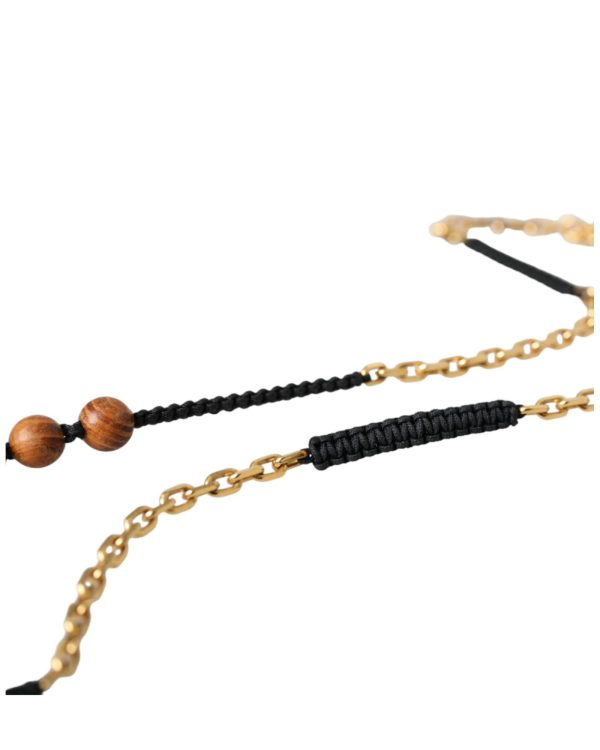 Dolce & Gabbana  Wood and Gold Chain Necklace for Men Online now