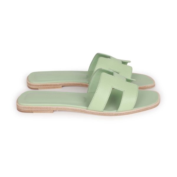 Hermes Oran Sandals Vert Jade Epsom 39.5 EU Online Hot Sale