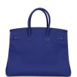 Pre-owned Hermes Birkin 35 Bleu Electric Epsom Palladium Hardware Fashion