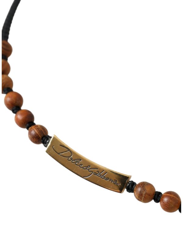 Dolce & Gabbana  Wood and Gold Chain Necklace for Men Online now