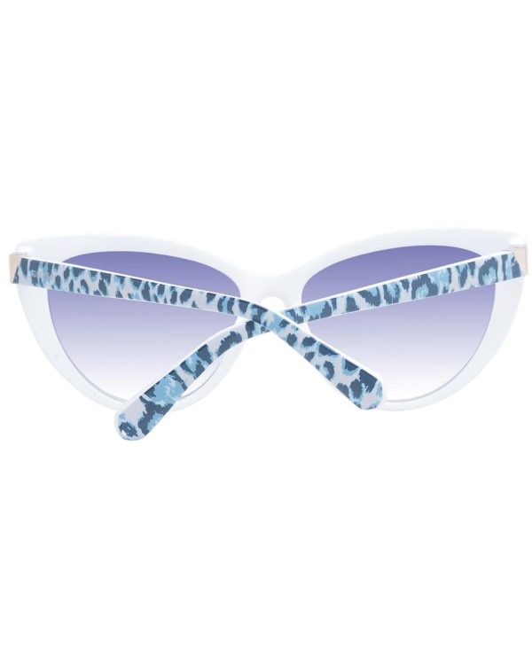 Guess  GU7681 CatEye Sunglasses for Women - White Frame with Blue Leopard Print Temples Online