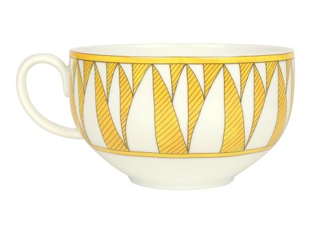 Hermes  Soleil D’ Hermes  Yellow Porcelain Breakfast Cup and Saucer Set Hot on Sale