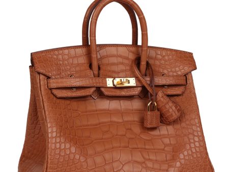 Hermes Birkin 25 Gold Matte Alligator Gold Hardware Cheap