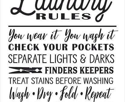 LET301 - Laundry Rules - 12x16 For Discount